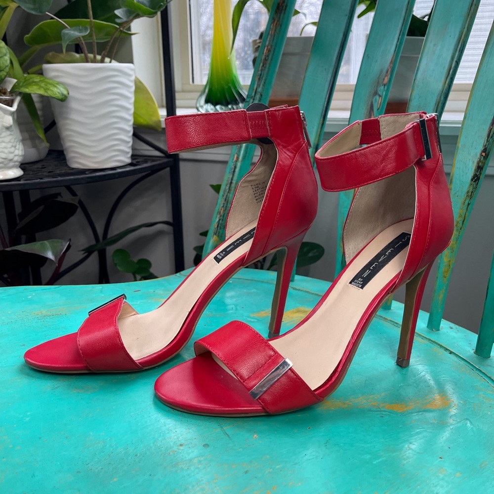 Steven by Steve Madden Red Heeled Sandals - Size 10